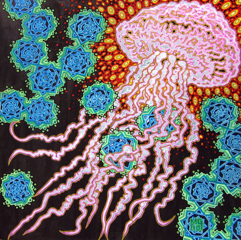UFO Jellyfish Gnosis, art - Michael Garfield Visionary Art (michaelgarfieldart.com)