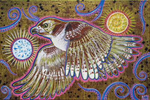 Soaring (Red-Tailed Hawk), art - Michael Garfield Visionary Art (michaelgarfieldart.com)